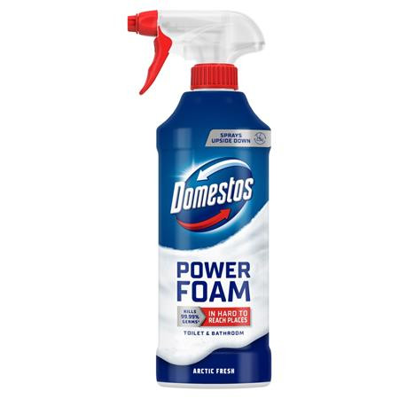 WC- és fürdőszoba tisztító hab, 435 ml, DOMESTOS Power Foam, Arctic Fresh (KHT1131)