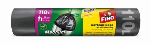 Szemeteszsák, önzáró szalagos, 110 l, 8 db, 60x100 cm, 30 &mikro;, FINO Magnum, fekete (KHT1150)