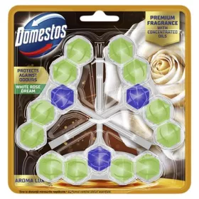   WC frissítő blokk, 3 db-os, DOMESTOS Aroma Lux, fehér rózsabimbó és teafa olaj (KHT1174)