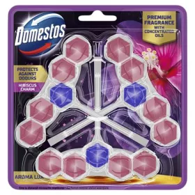   WC frissítő blokk, 3 db-os, DOMESTOS  Aroma Lux, hibiszkusz (KHT1176)