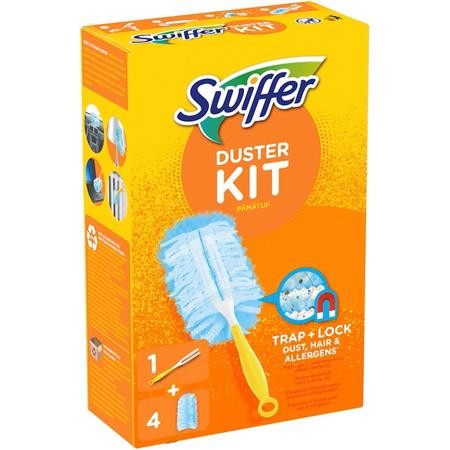 Portörlő készlet, 1 nyél + 4 db utántöltő fej, SWIFFER Duster (KHT1245)