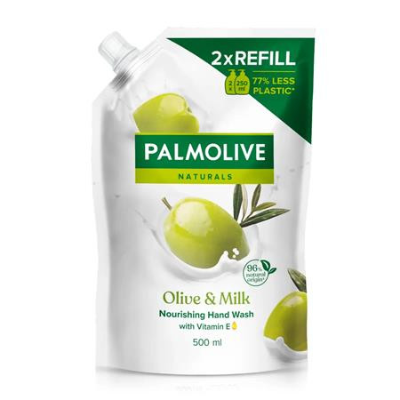 Folyékony szappan utántöltő, 0,5 l, PALMOLIVE Nourishing Olive and milk (KHT1255)