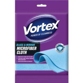   Törlőkendő, mikroszálas, üveg és tükör felületre, 35x35 cm, 1 db, VORTEX, kék (KHT1259)