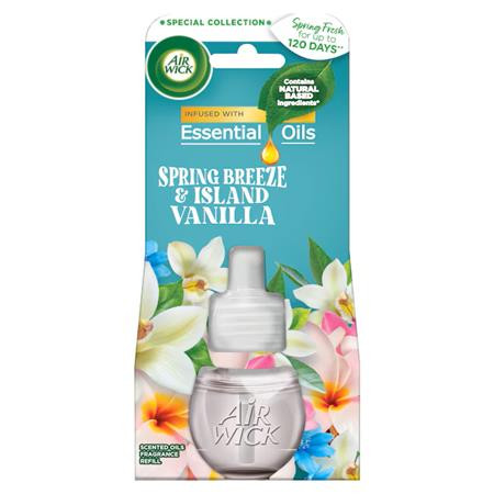 Illatosító készülék utántöltő, elektromos, 19 ml, AIR WICK Life scents, tavaszi szellő és vanília (KHT1280)