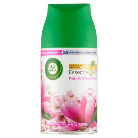 Illatosító készülék utántöltő, automata, 250 ml, AIR WICK Freshmatic, magnólia és cseresznye (KHT1285)
