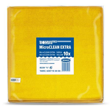 Törlőkendő, univerzális, 10 db, 40x40 cm, BONUS MicroCLEAN Extra, sárga (KHT1299)