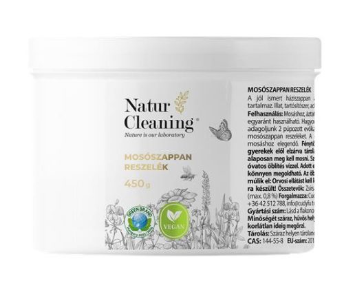 Mosószappan reszelék, illat- és allergénmentes, 450 g, NATURCLEANING (KHT1437)