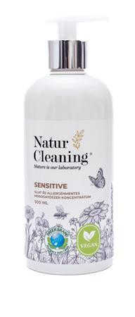 Mosogatószer koncentrátum, illat- és allergénmentes, pumpás, 500 ml, NATURCLEANING Sensitive (KHT1451)
