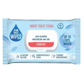   Toalettpapír, nedves, visszazárható tetővel, 44 db, GO WIPES Comfort (KHT1541)
