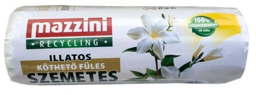 Szemeteszsák, újrahasznosított, köthető füles, illatosított, 35 l, 20 db, 49x60 cm, 10 &mikro;, MAZZINI, virág illat (KHT1552)