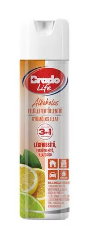 Felületfertőtlenítő és légfrissítő spray, 300 ml, BRADOLIFE, gyümölcs (KHT1565)
