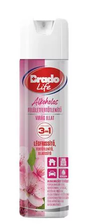 Felületfertőtlenítő és légfrissítő spray, 300 ml, BRADOLIFE, virág (KHT1566)