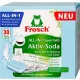 Mosogatógép tabletta, 30 db, FROSCH All-in-1, aktív szóda (KHT1607)