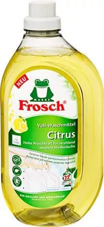 Mosógél, fehér ruhákhoz, 1,5 l, FROSCH, citrom (KHT1609)