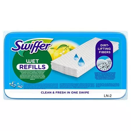 Nedves padlótörlő kendő, utántöltő, 24 db, SWIFFER Sweeper, citrus illat (KHT1611)
