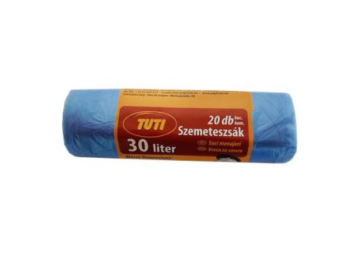 Szemeteszsák, 30 l, 20 db, 50x60 cm, 9 &mikro;, TUTI, kék (KHT193)