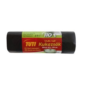   Szemeteszsák, 110 l, 10 db, 60x100 cm, 17 &mikro;, TUTI, fekete (KHT195)