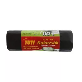   Szemeteszsák, 110 l, 10 db, 60x100 cm, 17 µ, TUTI, fekete (KHT195)