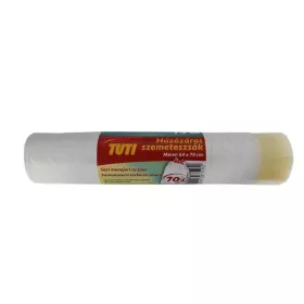   Szemeteszsák, zárószalagos, 70 l, 15 db, 64x70 cm, 19 µ, TUTI, fehér (KHT295)