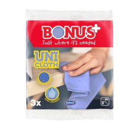   Törlőkendő, univerzális, perforált, 3 db BONUS Uni Cloth (KHT492)