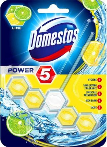 WC fertőtlenítő, 1 db-os, DOMESTOS Power 5, lime (KHT541)