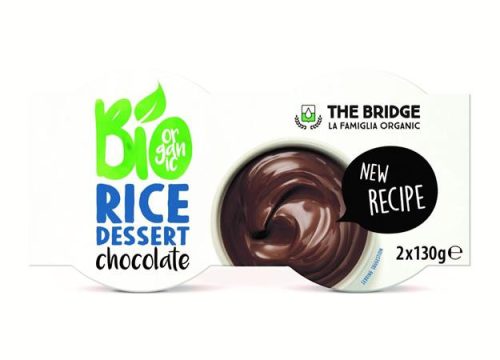 Növényi desszert, bio, 2x130 g, THE BRIDGE, rizs, csokis (KHT721H)