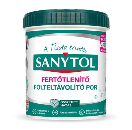 Folteltávolító- és fertőtlenítő por, 450 g, SANYTOL (KHT749)