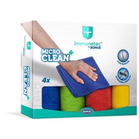   Törlőkendő, mikroszálas, 4 db, BONUS MicroCLEAN Plus Immunetec (KHT776)