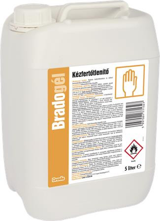Kézfertőtlenítő gél, alkoholos, 5 l, BRADOGÉL (KHT866)