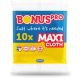 Törlőkendő, univerzális, 10 db, BONUS MAXI, sárga (KHT895)