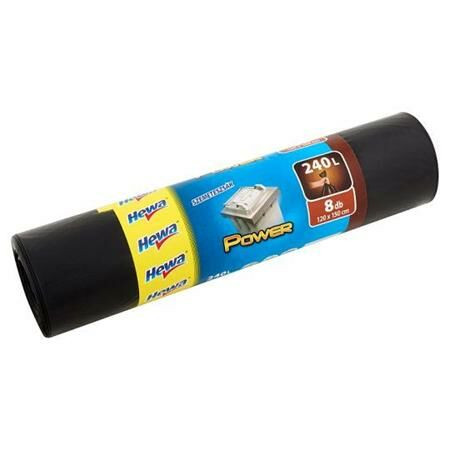 Nagykukazsák, 240 l, 8 db, 120x150 cm, 45&mikro;, HEWA, fekete (KHT899)