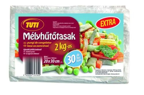 Mélyhűtőzacskó, 2 kg, 30 db, TUTI (KHT958)