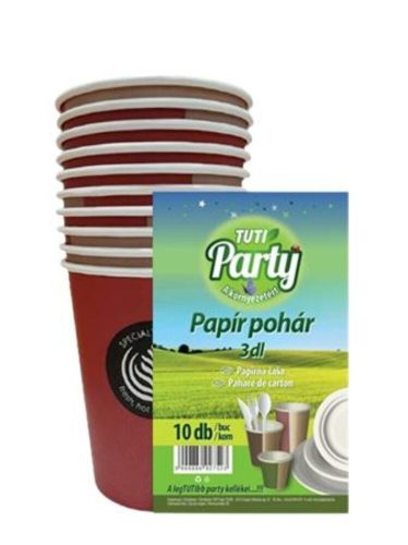 Papírpohár, 3 dl, 10 db, TUTI Party (KHT960)