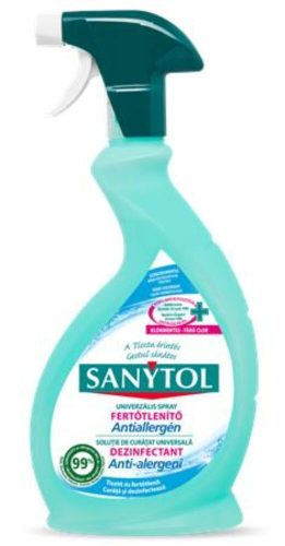 Általános tisztító- és fertőtlenítő spray, 500 ml, SANYTOL, antiallergén (KHT977)