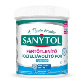   Folteltávolító- és fertőtlenítő por, 450 g, SANYTOL, fehér ruhákhoz (KHT979)