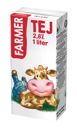 Tartós tej, dobozos, 2,8 százalék , 1 l, FARMER (KHTEJFARMER28)