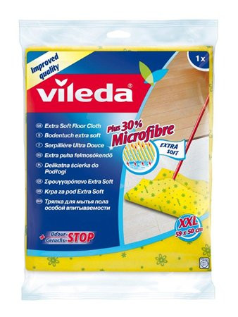 Felmosókendő, 30  százalék  mikroszállal, XXL méret,VILEDA, sárga színű (KHTV30)