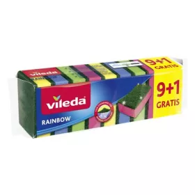 Mosogatószivacs, 9+1 db, VILEDA Rainbow (KHTV77)