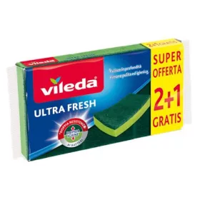 Súrolószivacs, 2+1 db, VILEDA Ultra Fresh, zöld (KHTV79)