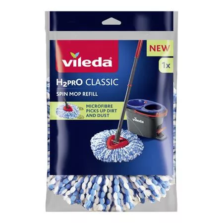 Forgó felmosó utántöltő, pedálos, VILEDA H2PrO, kék-fehér (KHTV90)