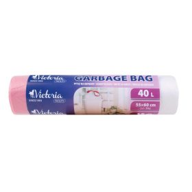   Szemeteszsák, zárószalagos, 40 l, 15 db, 55x60 cm, VICTORIA FACILITY (KHVF40H)