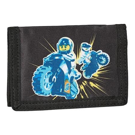 Pénztárca, tépőzáras, LEGO City Race, fekete-mintás (L101032313)