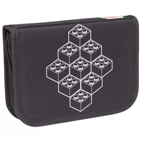 Tolltartó, klapnis, cipzáras, töltött, LEGO Bricks, fekete-mintás (L200852511)