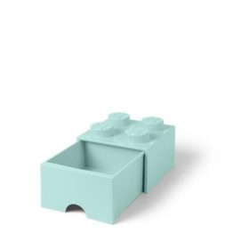 Tárolódoboz, fiókos, LEGO Brick, vízkék (L40051742)
