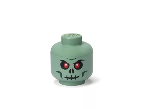 Tárolódoboz, fej, kicsi, LEGO, Green Skeleton (L40310803)