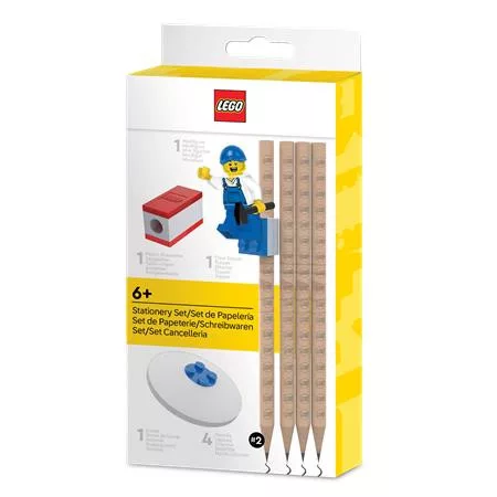 Grafitceruza szett, HB, hegyezővel, radírral, mini figurával, LEGO (L53708)