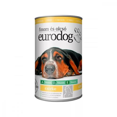 Kutyaeledel, konzerv, 1240 g Eurodog, csirkés (LAE003)