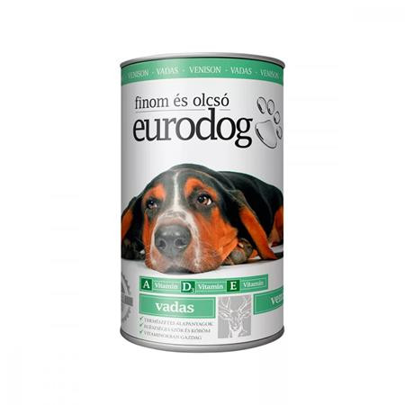 Kutyaeledel, konzerv, 1240 g Eurodog, vadas (LAE006)