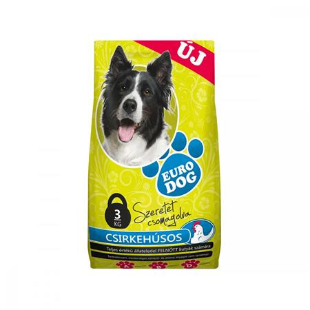 Kutyaeledel, száraztáp, 3 kg Eurodog, csirke (LAE009)