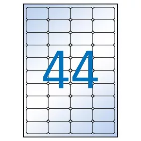   Etikett, 48,5x25,4 mm, poliészter, kerekített sarkú, APLI, átlátszó, 440 etikett/csomag (LCA10050)